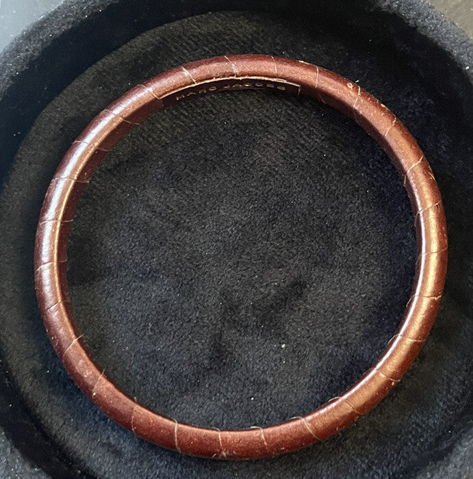 Timeless Women’s Brown Leather Marc Jacobs Bangle Bracelet 8”