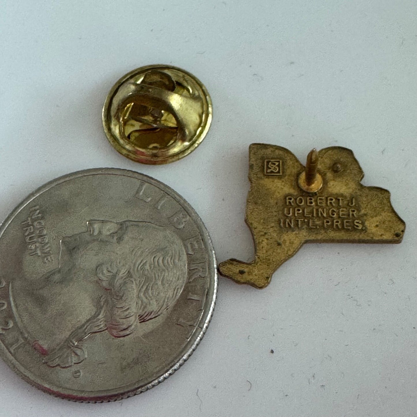 Vintage 1971-1972 Lions Club 100% Attendance New York State Lapel Pin