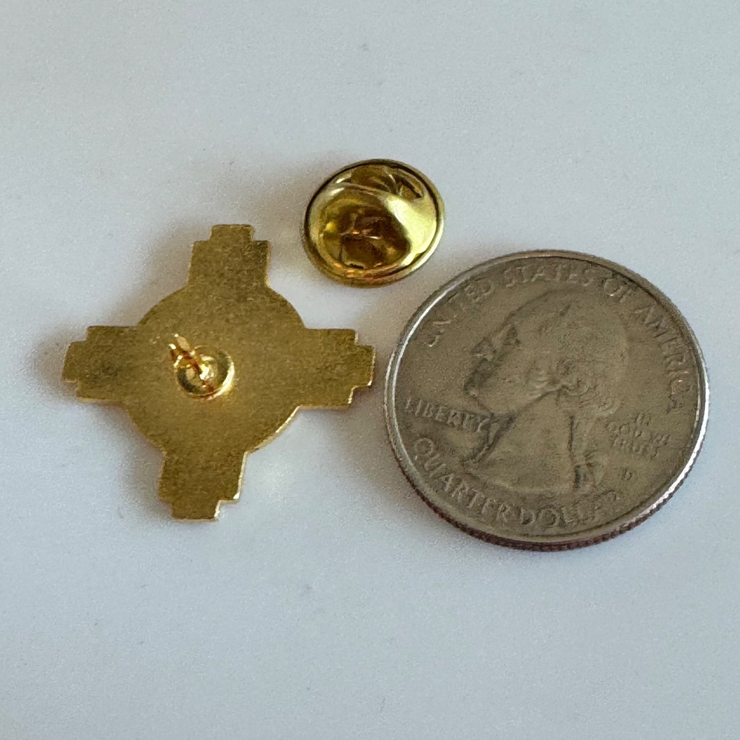 Vintage New Mexico Chili Zia Symbol Pin – Red & Yellow State Lapel Badge