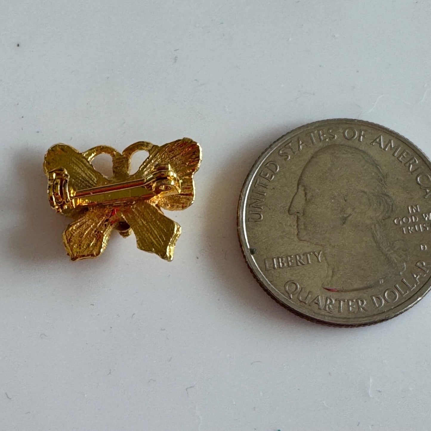 Vintage Gold Tone Butterfly Brooch – Textured Wings Insect Lapel Pin