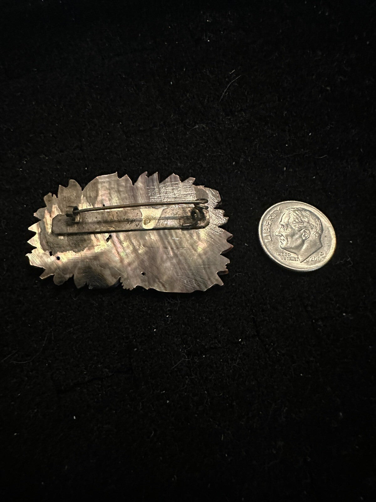 Antique Mother Of Pearl Carved Floral Victorian Brooch Pin - Stunning - Estate