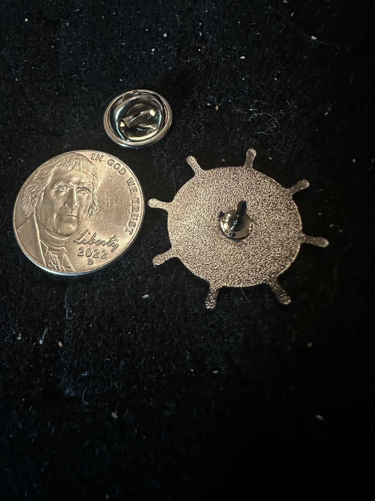 Vintage Maryland Flag Ship Wheel Travel Souvenir Pin - RARE