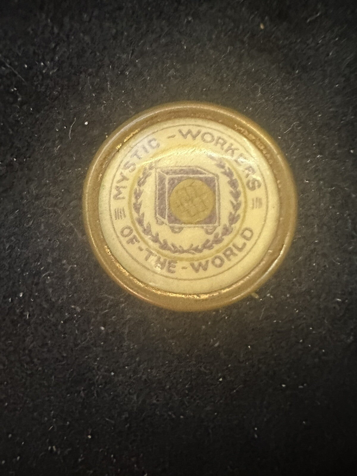Antique Mystic Workers of the World Fraternal Benefit Society Member Pin Button