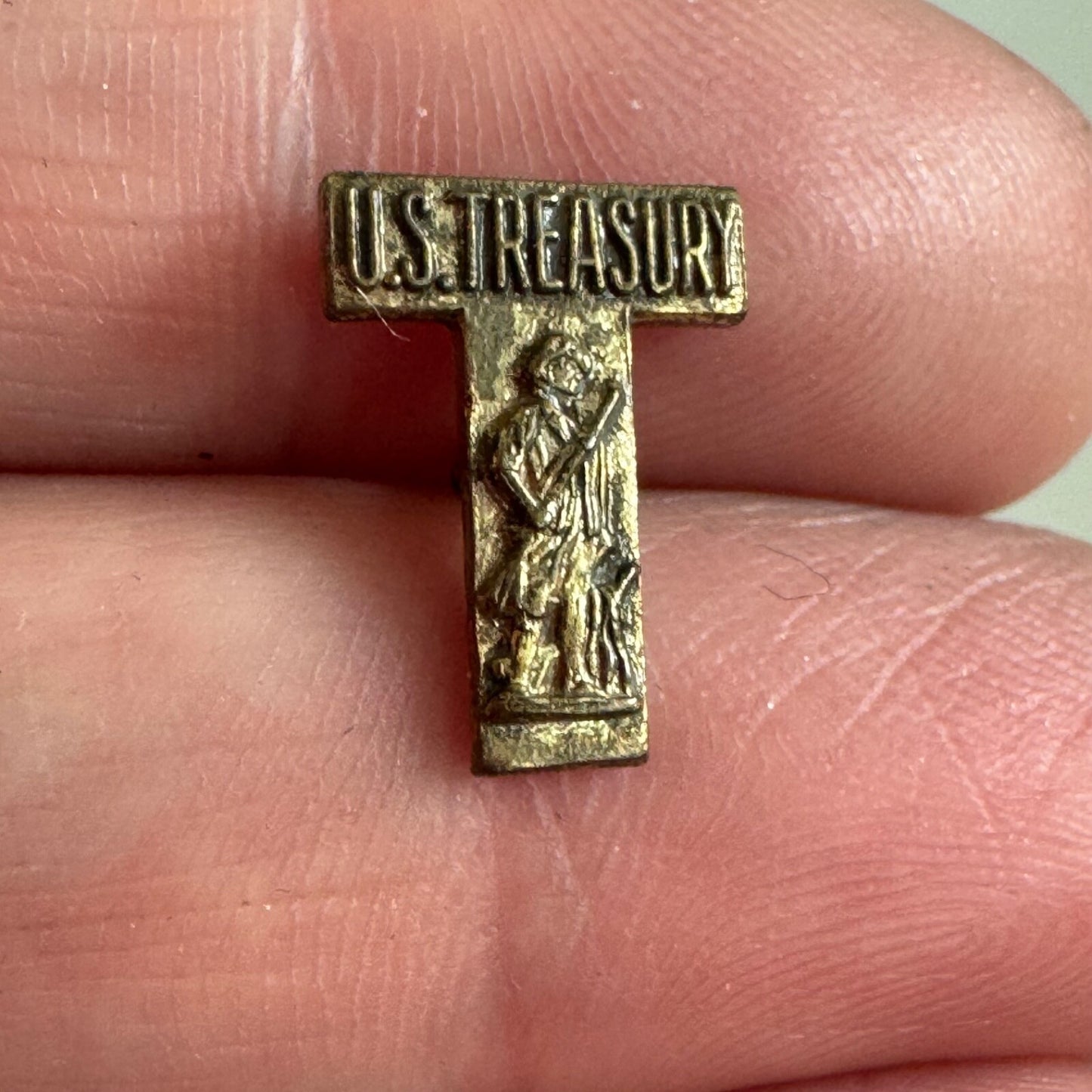 Vintage U.S. Treasury T Men Screwback Lapel Pin