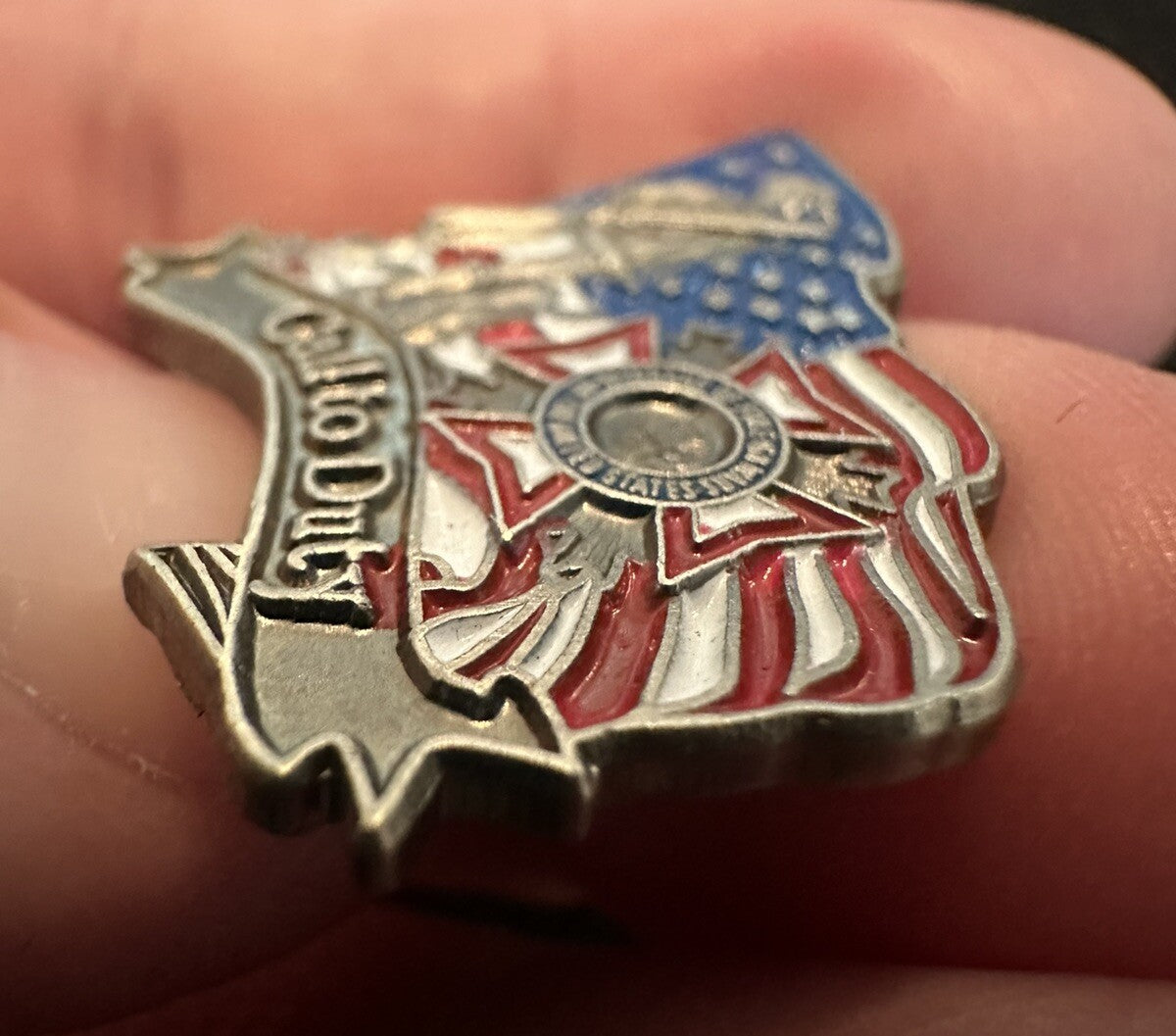 VFW Call To Duty - Minuteman Flag Lapel Pin Veterans Of Foreign Wars