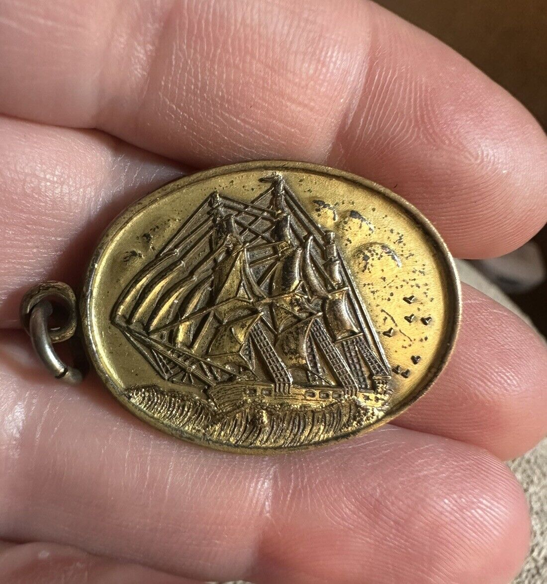 Vintage USF Constellation Ship Maryland MD Charm Pendant U.S.F.