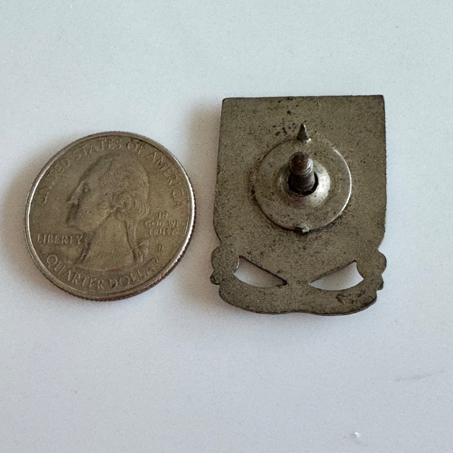 WW2 US ARMY MILITARY 243RD COAST ARTILLERY DI DUI CREST SCREW BACK PIN BADGE