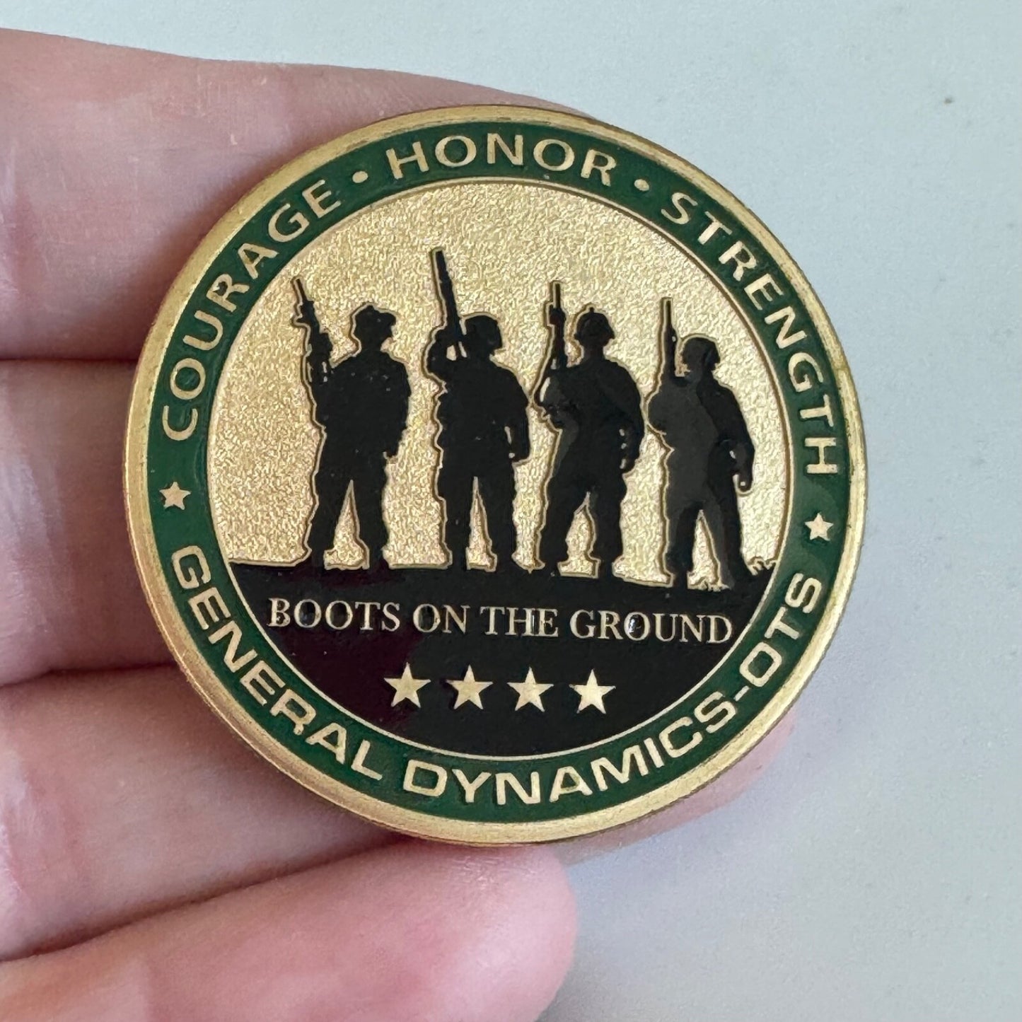 General Dynamics OTS Challenge Coin – Boots on the Ground / Supporting Freedom