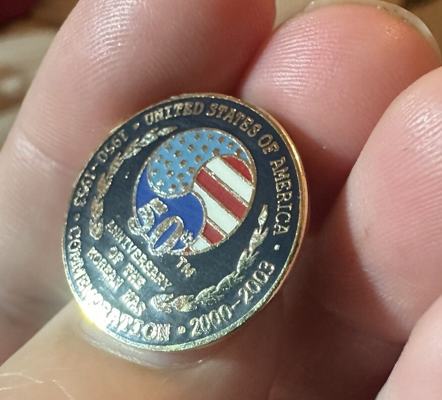 50TH ANNIVERSARY - Korean War -USA Commemoration Lapel Hat Pin 1950-2003