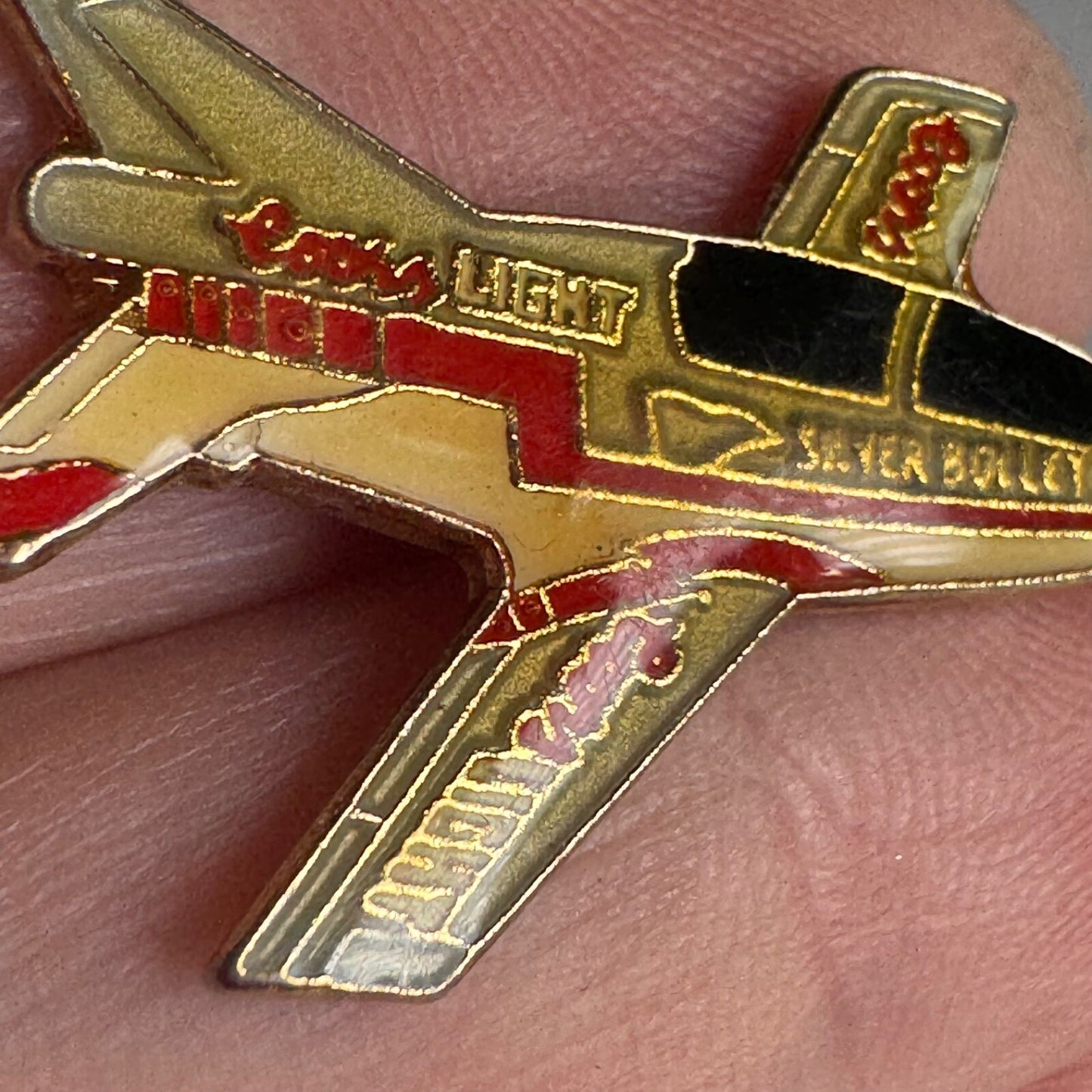 Vintage Coors Light Silver Bullet Airplane Lapel Pin BD-5J Advertising
