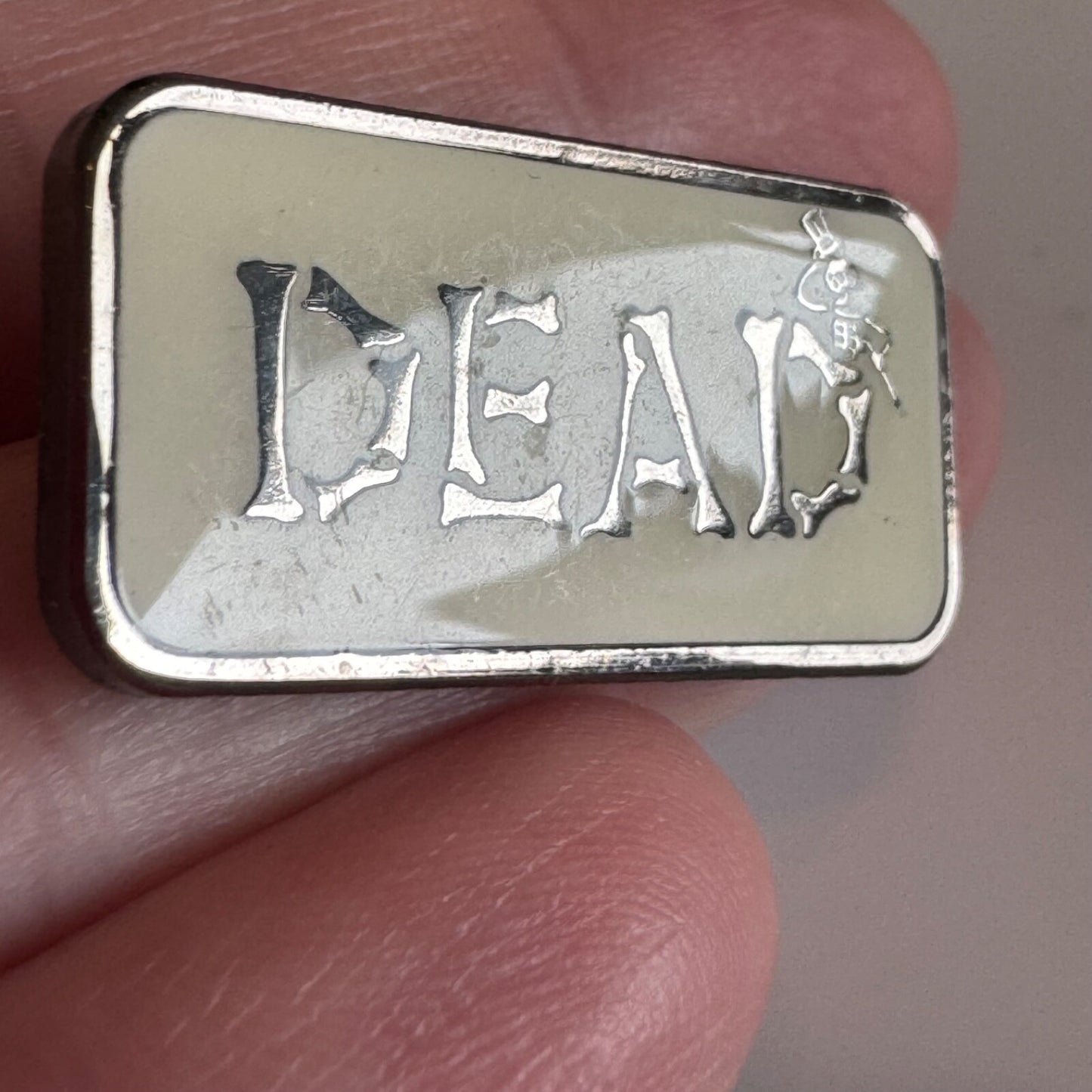 Grateful Dead Dancing Skeleton Bones DEAD Lapel Pin