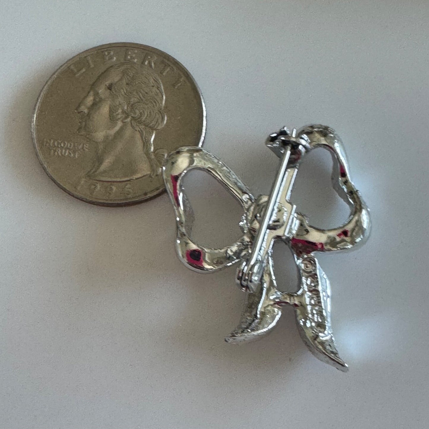 Vintage Gerry's Silver Tone Bow Brooch Pin