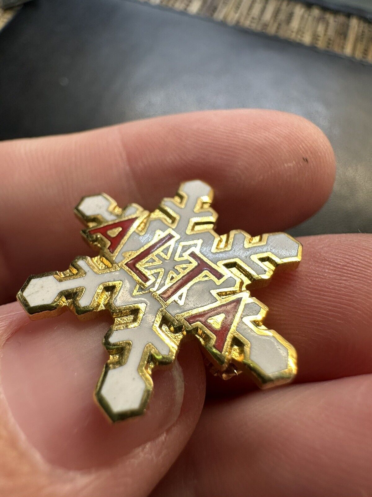 Alta Ski Resort Utah Snowflake Metal Hat Lapel Vest Pin