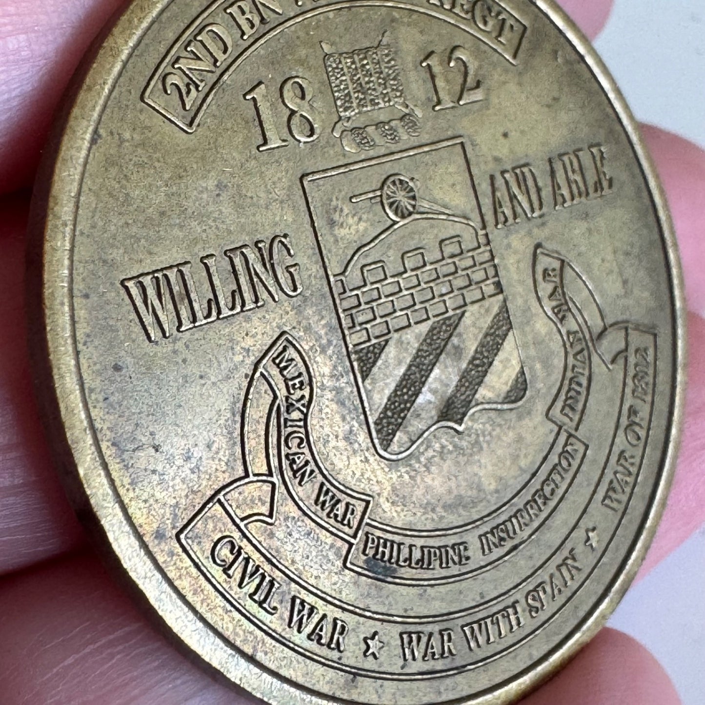 Early 2nd Battalion 7th Infantry Regiment Cottonballers Challenge Coin US Army