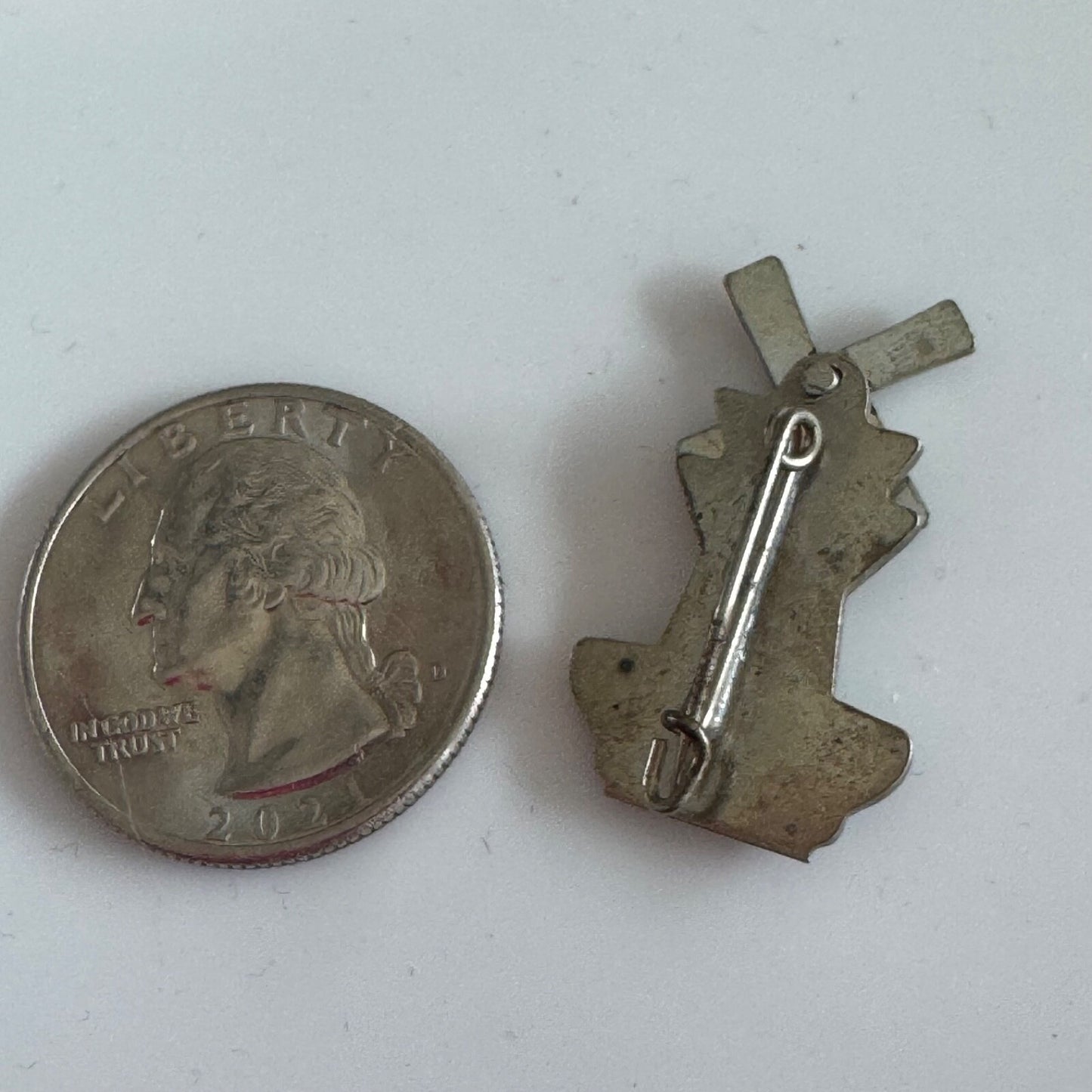 Vintage Pewter Holland Windmill Lapel Pin Souvenir Tourist Michigan