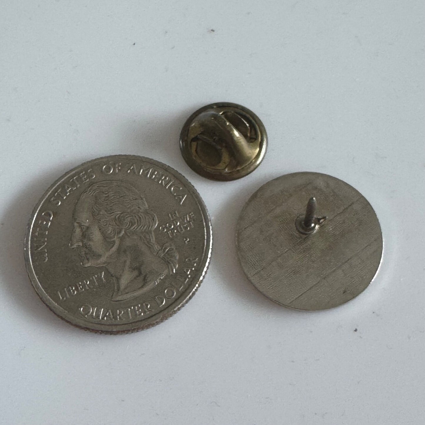 Vintage IBM Silver Tone Lapel Pin Tie Tack 1960s 1970s Blue