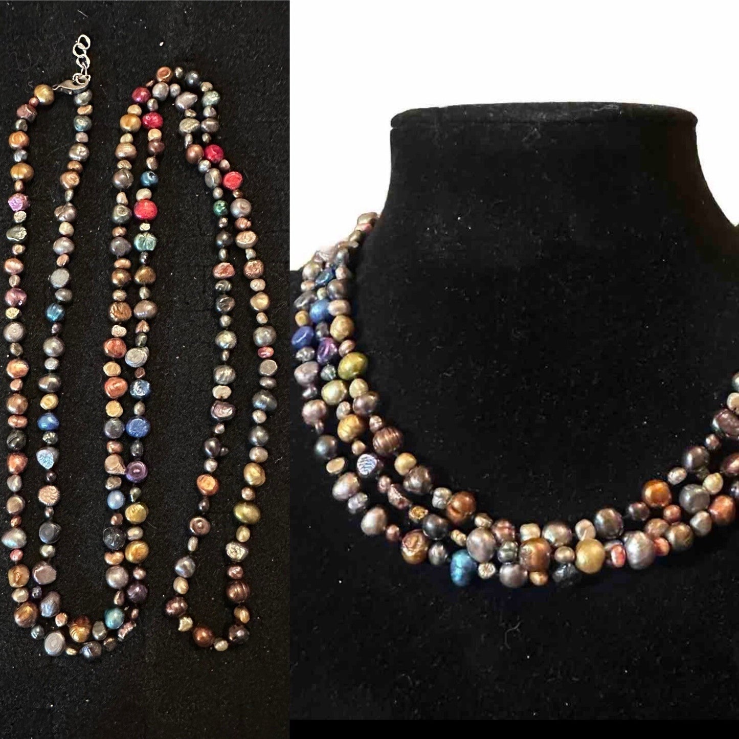 50” Necklace Multicolor & Size Dyed Freshwater Pearls Purple Blue & More Endless