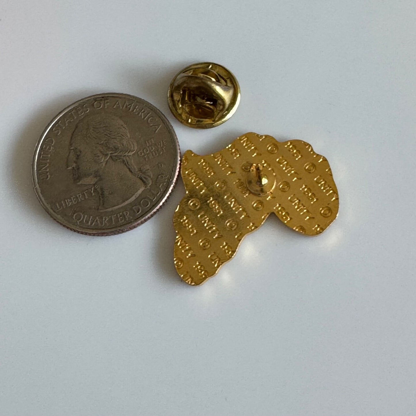Vintage Africa USA Unity Pin – Gold and Black Solidarity Emblem