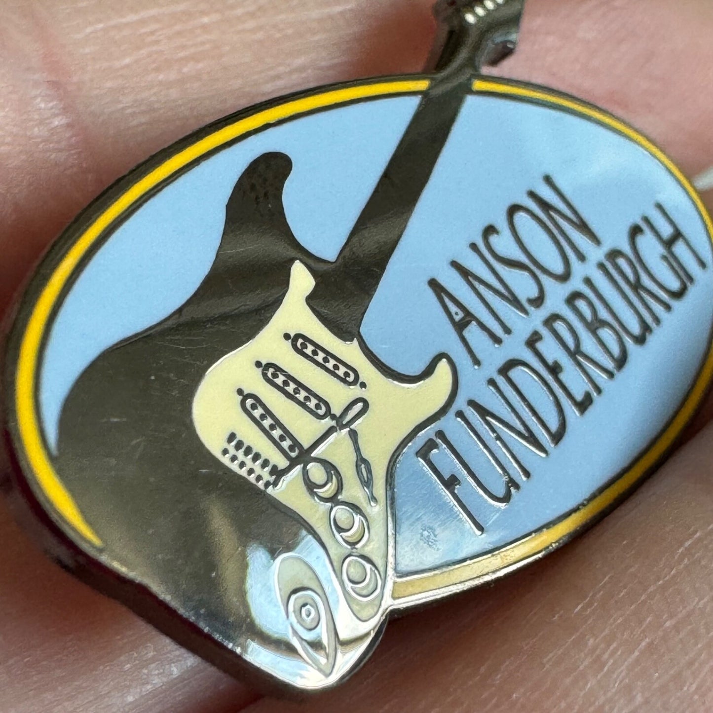 Anson Funderburgh Guitar Shaped Blues Music Enamel Pin