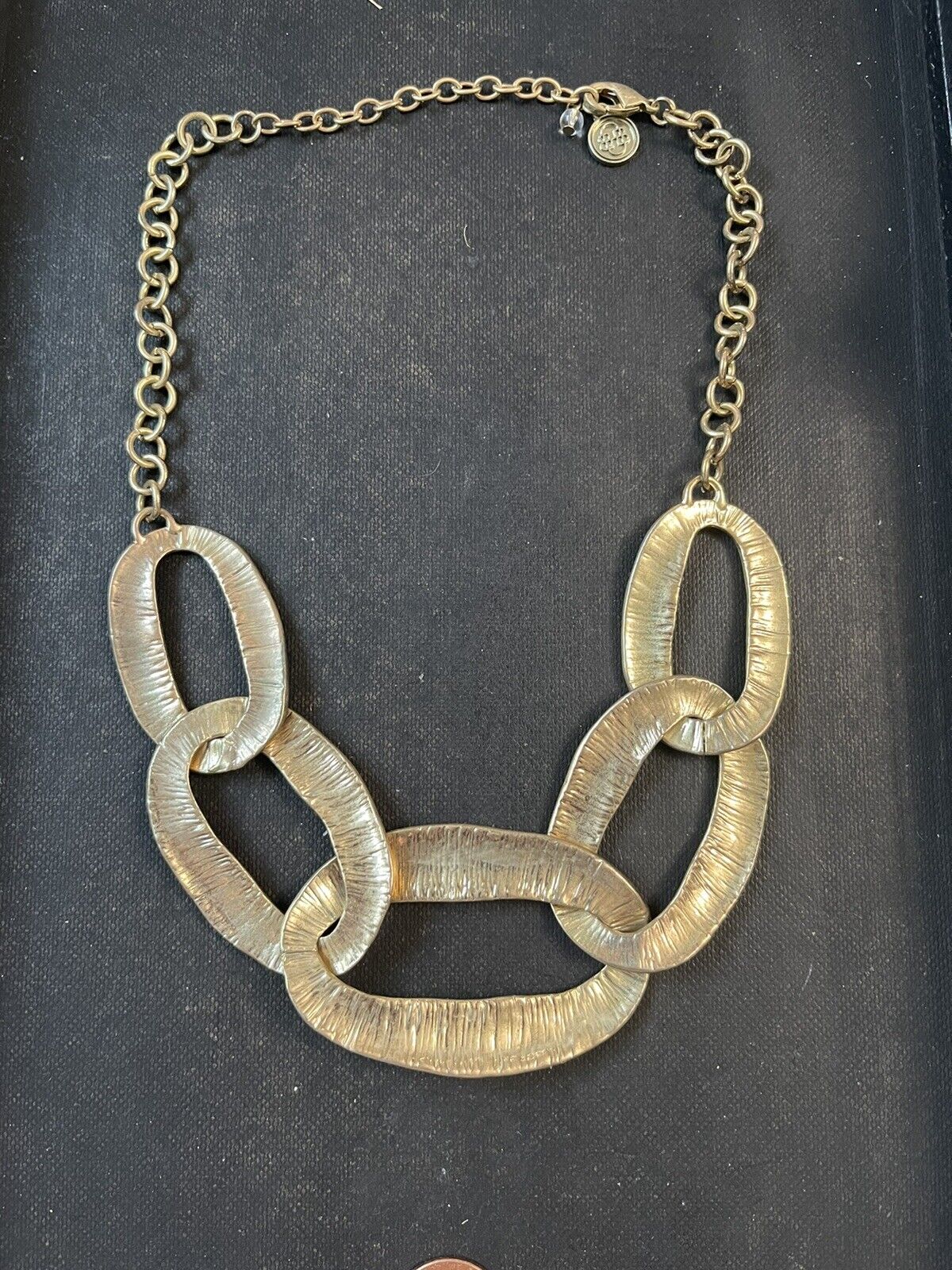 Dana Buchman Crystal Link Statement Necklace Gold-tone 19”