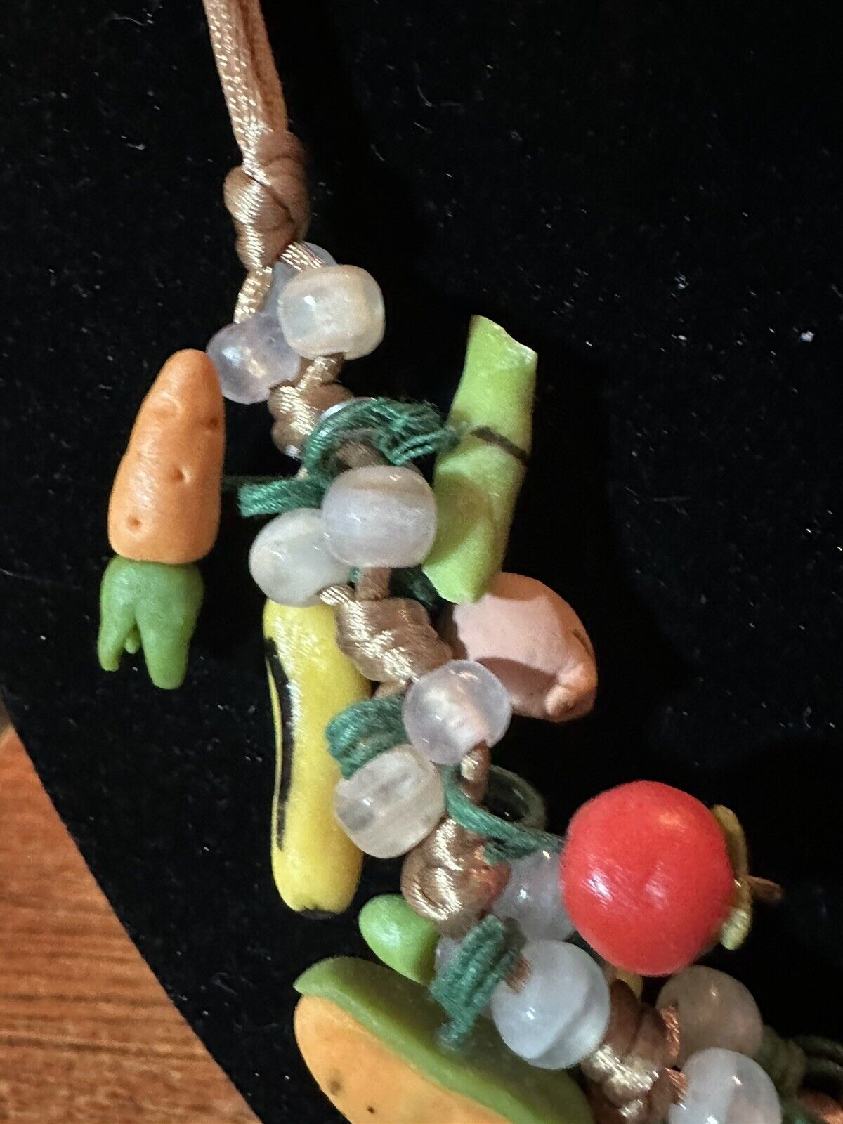 3D Handmade Polymer Clay Realistic Fruit Vegetables Veggies Bead Necklace 24”