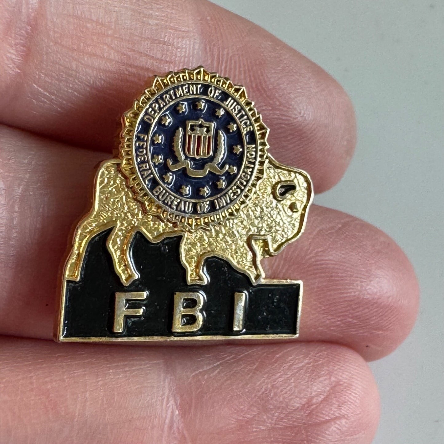 Vintage FBI Buffalo Bureau New York Enamel Lapel Pin NY