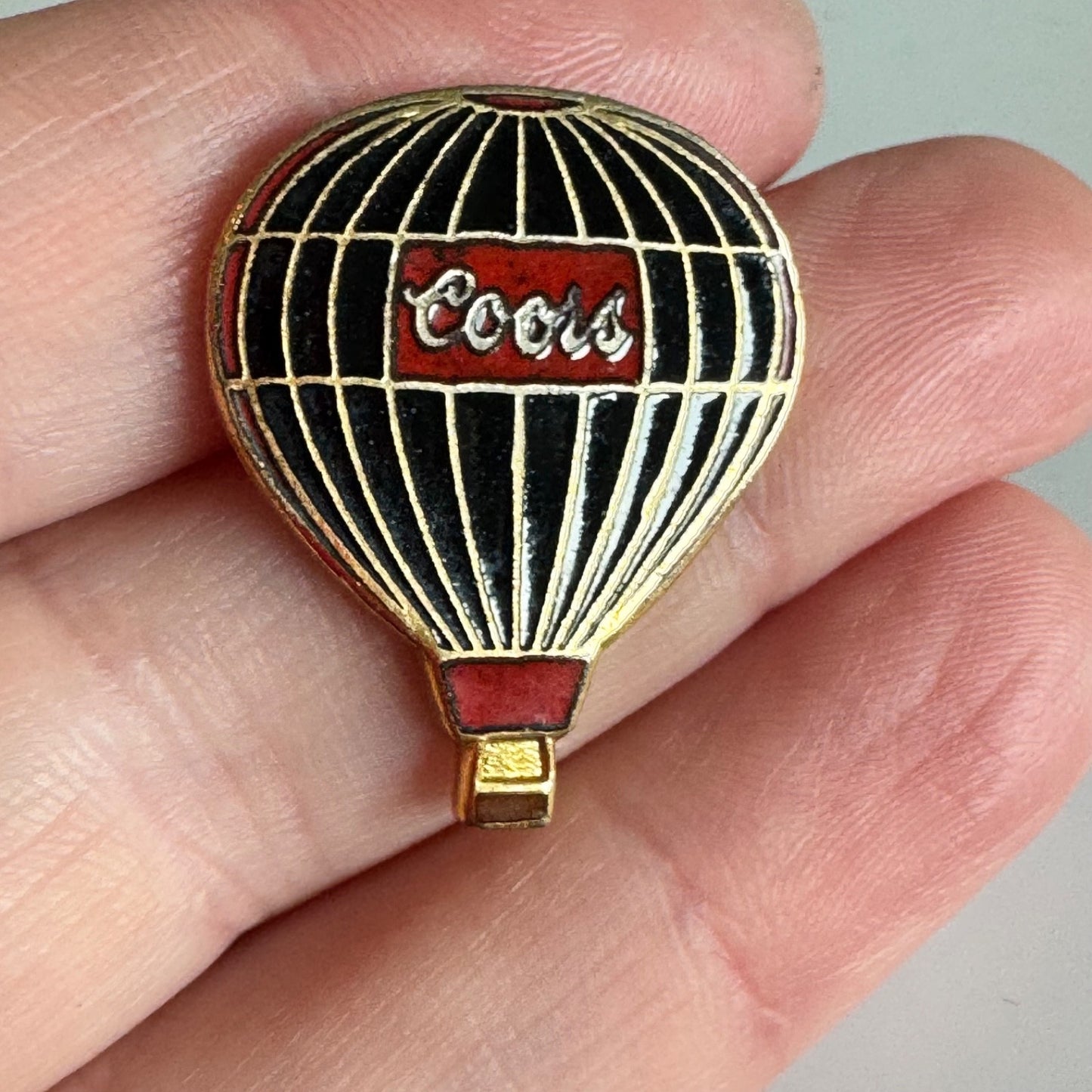 Vintage Unique Coors Black Red Balloon Pin – Beer Advertising Enamel
