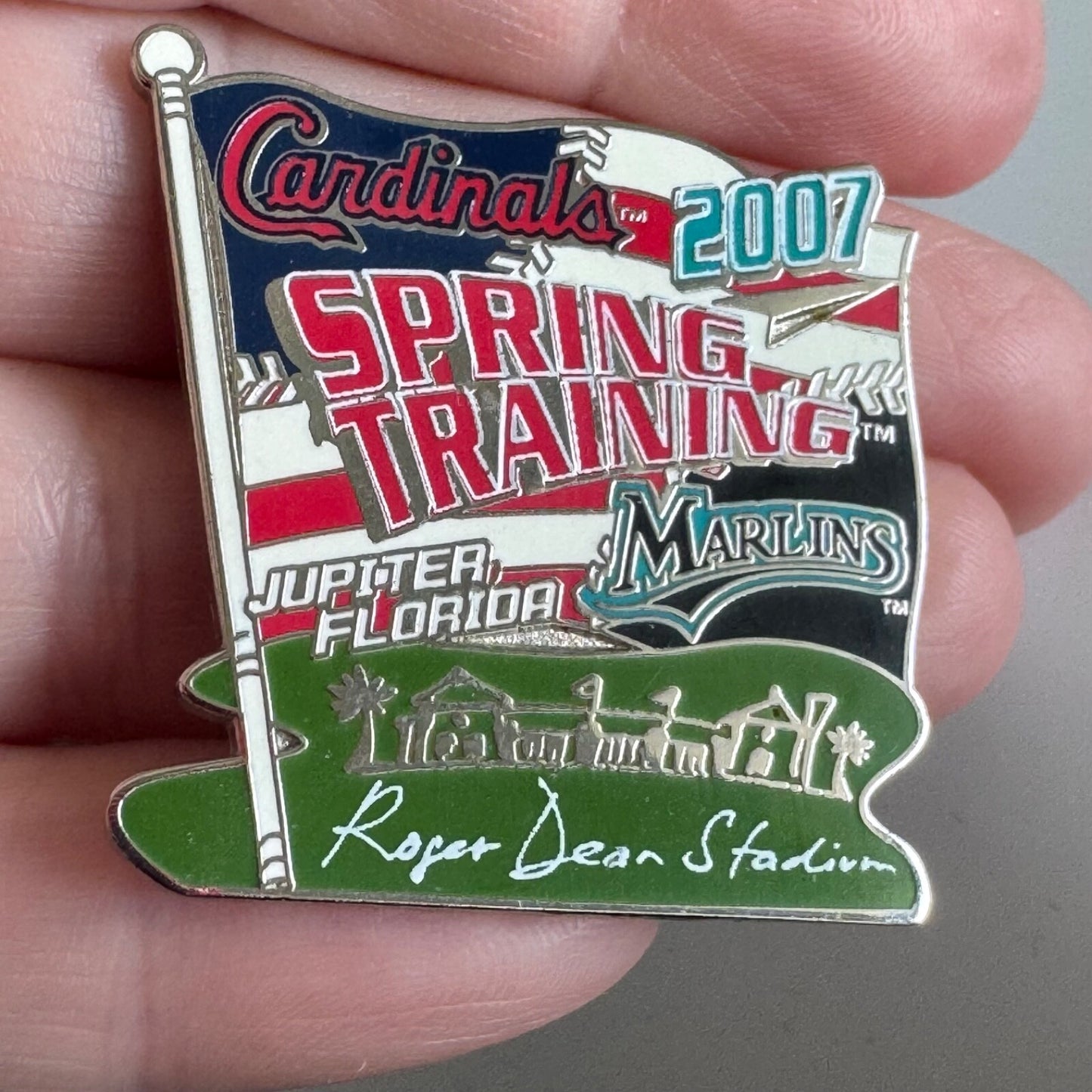 2007 Spring Training Pin – Cardinals Marlins Roger Dean Stadium FL PSG
