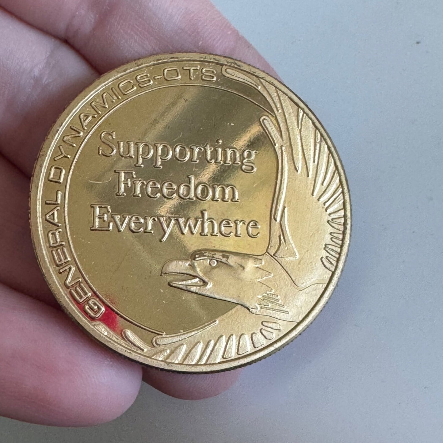 General Dynamics OTS Challenge Coin – Boots on the Ground / Supporting Freedom