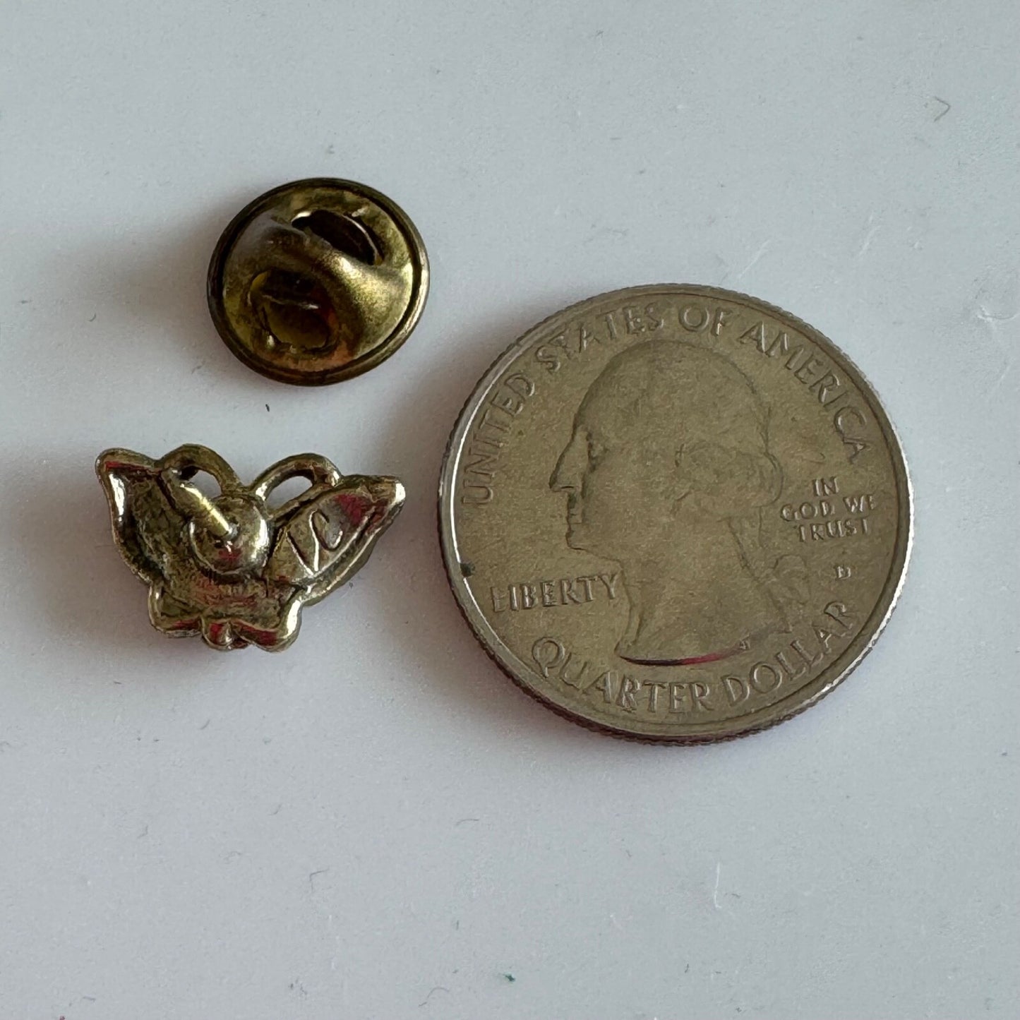 Vtg Liz Claiborne Tiny Enamel Butterfly Pin Brooch Gold Tone Insect Rhinestone