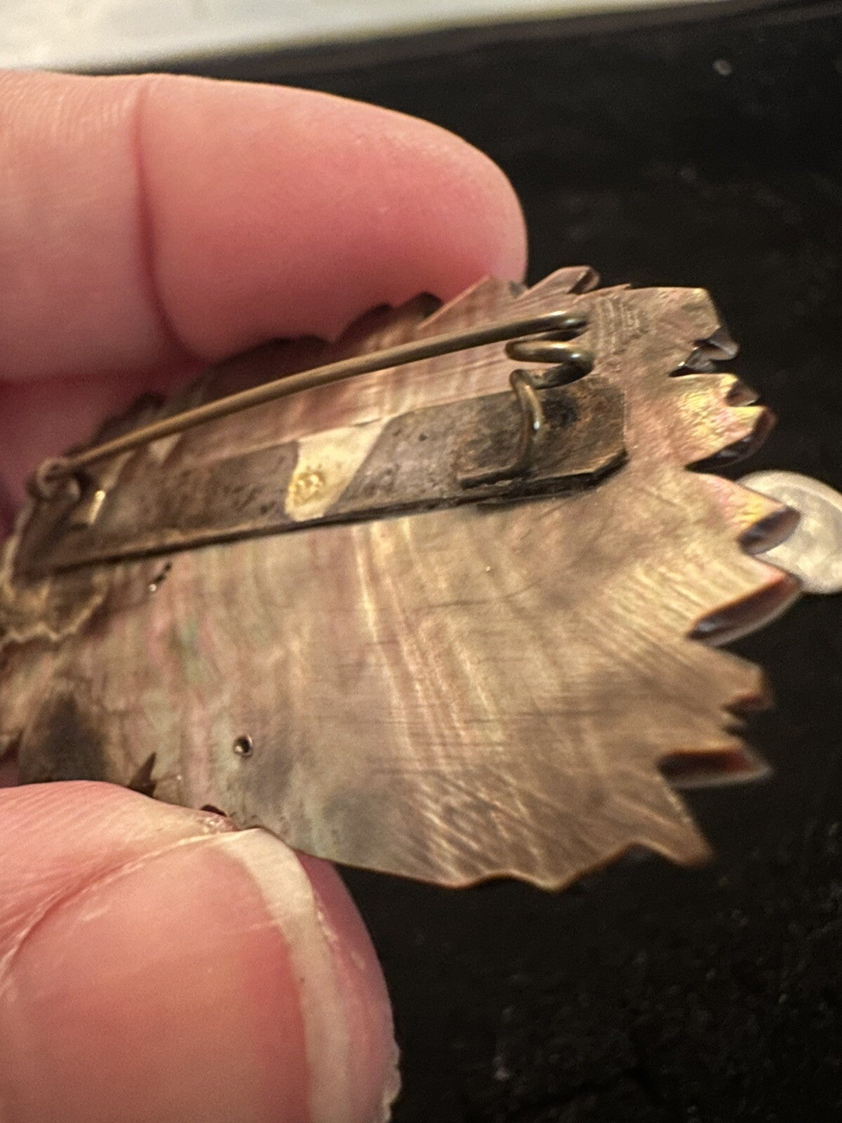Antique Mother Of Pearl Carved Floral Victorian Brooch Pin - Stunning - Estate