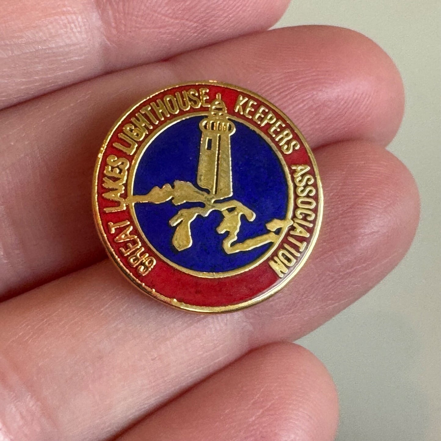 Vintage Great Lakes Lighthouse Keepers Association Lapel Pin Tie Tack