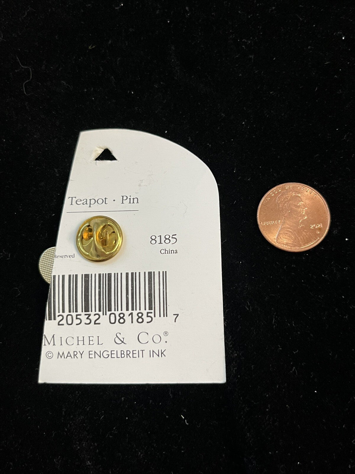 Mary Engelbreit Teapot Pin Michel & Co Teapot Lapel Pin Hat Tac Yellow