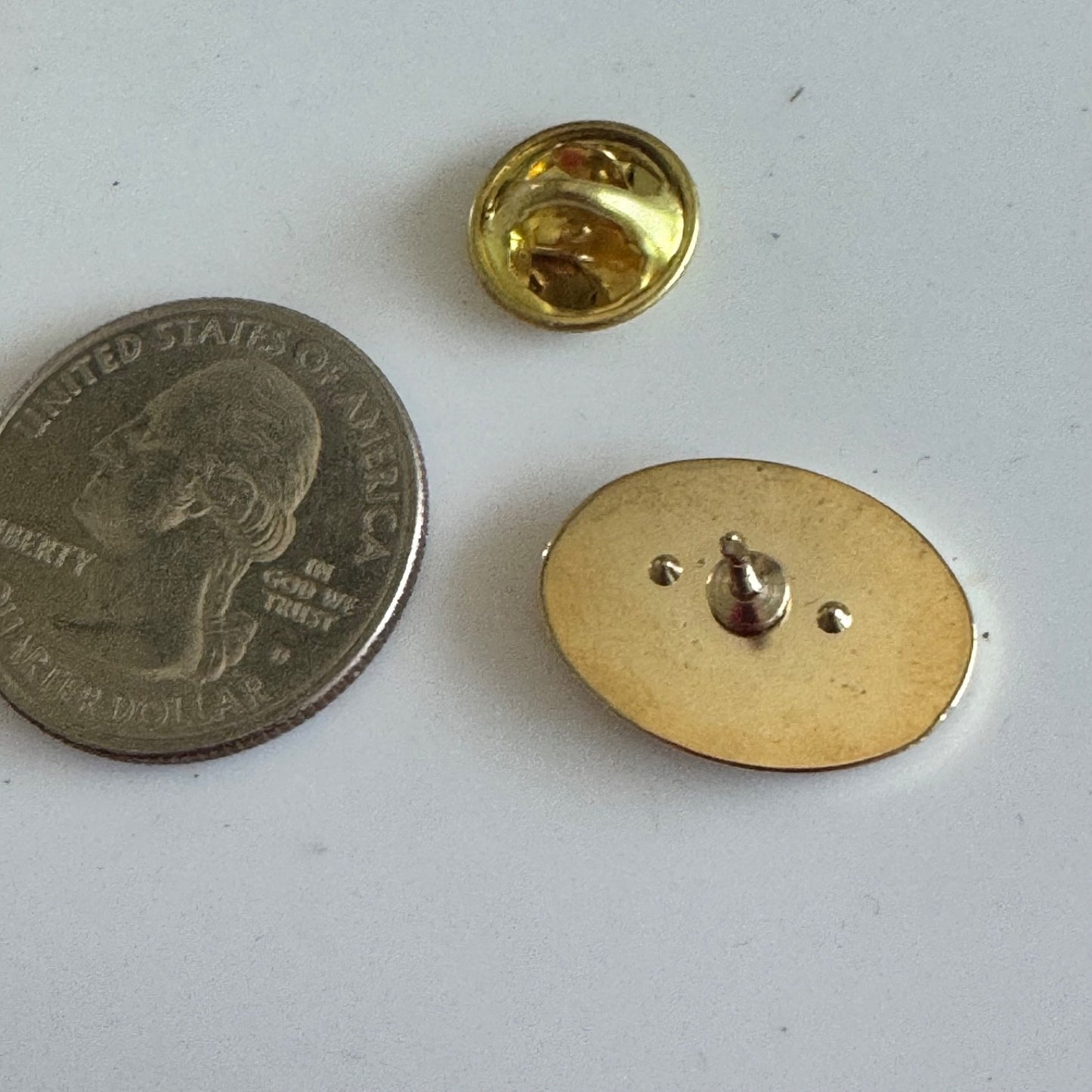 Vtg Winnipeg Canada Spiral Wave Crest Enamel Oval Lapel Pin Tie Tack Black Gold