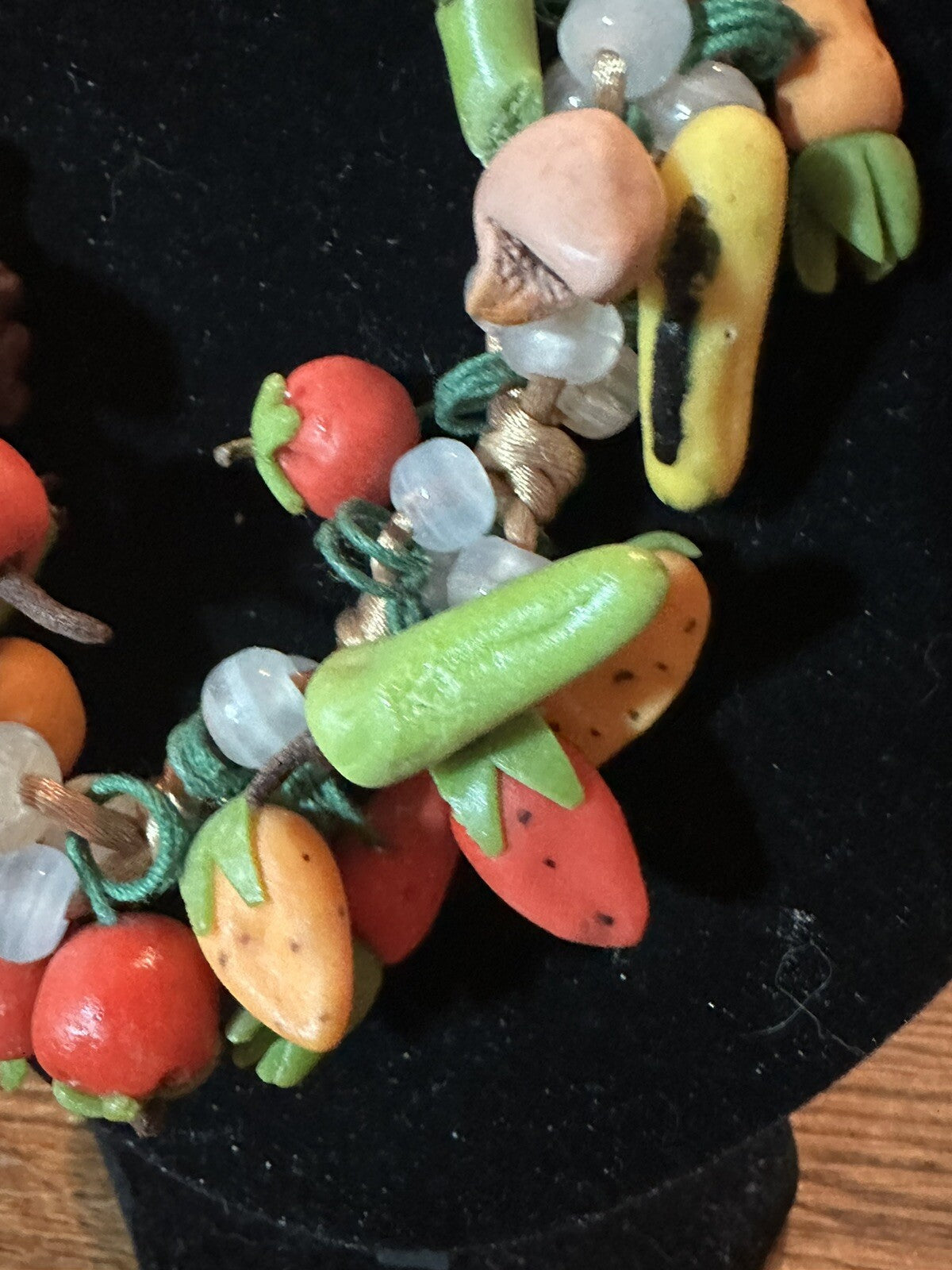 3D Handmade Polymer Clay Realistic Fruit Vegetables Veggies Bead Necklace 24”
