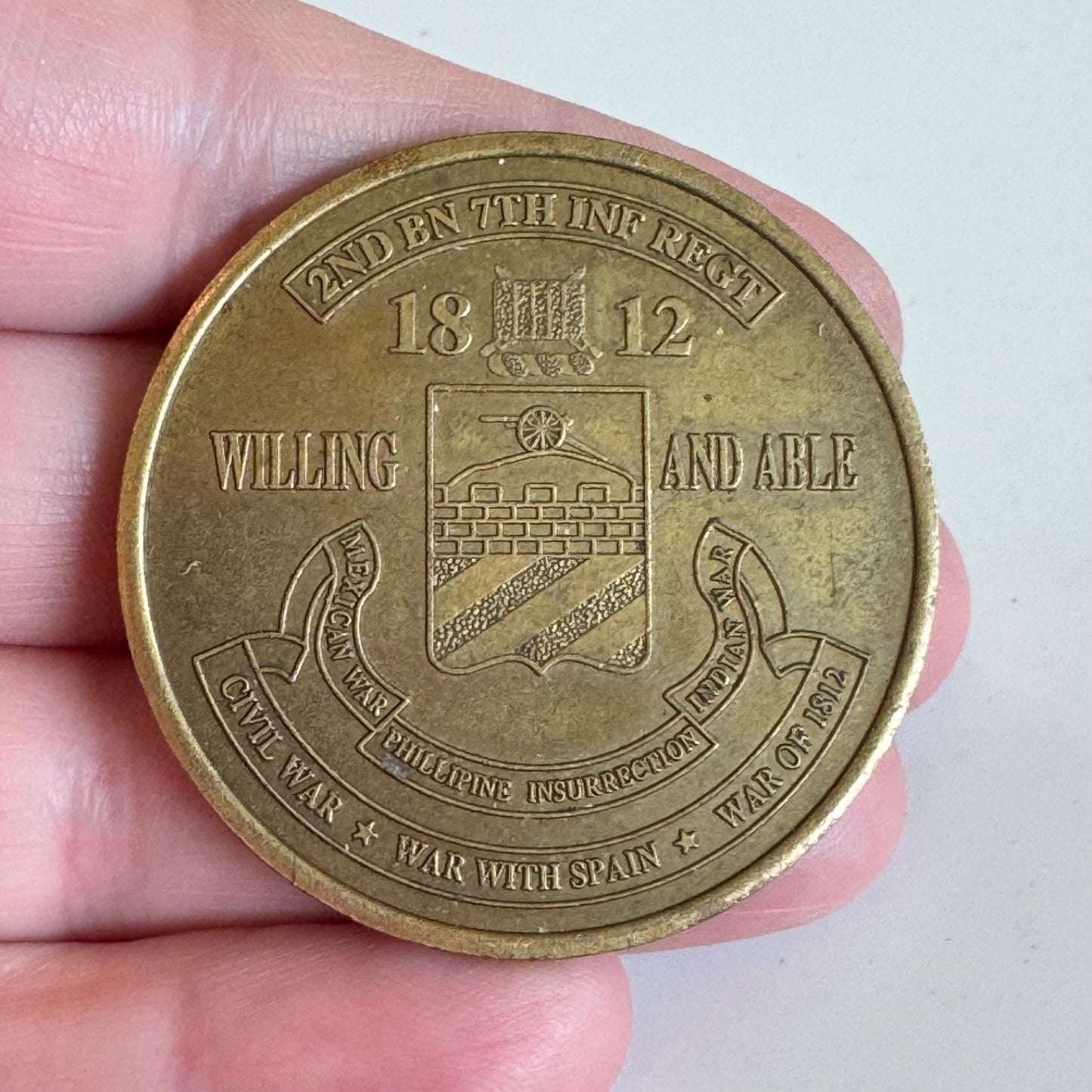 Early 2nd Battalion 7th Infantry Regiment Cottonballers Challenge Coin US Army