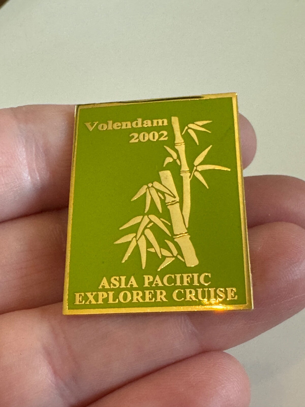 Vtg Holland America 2002 Volendam Asia Pacific Explorer Cruise Lapel Pin Bamboo