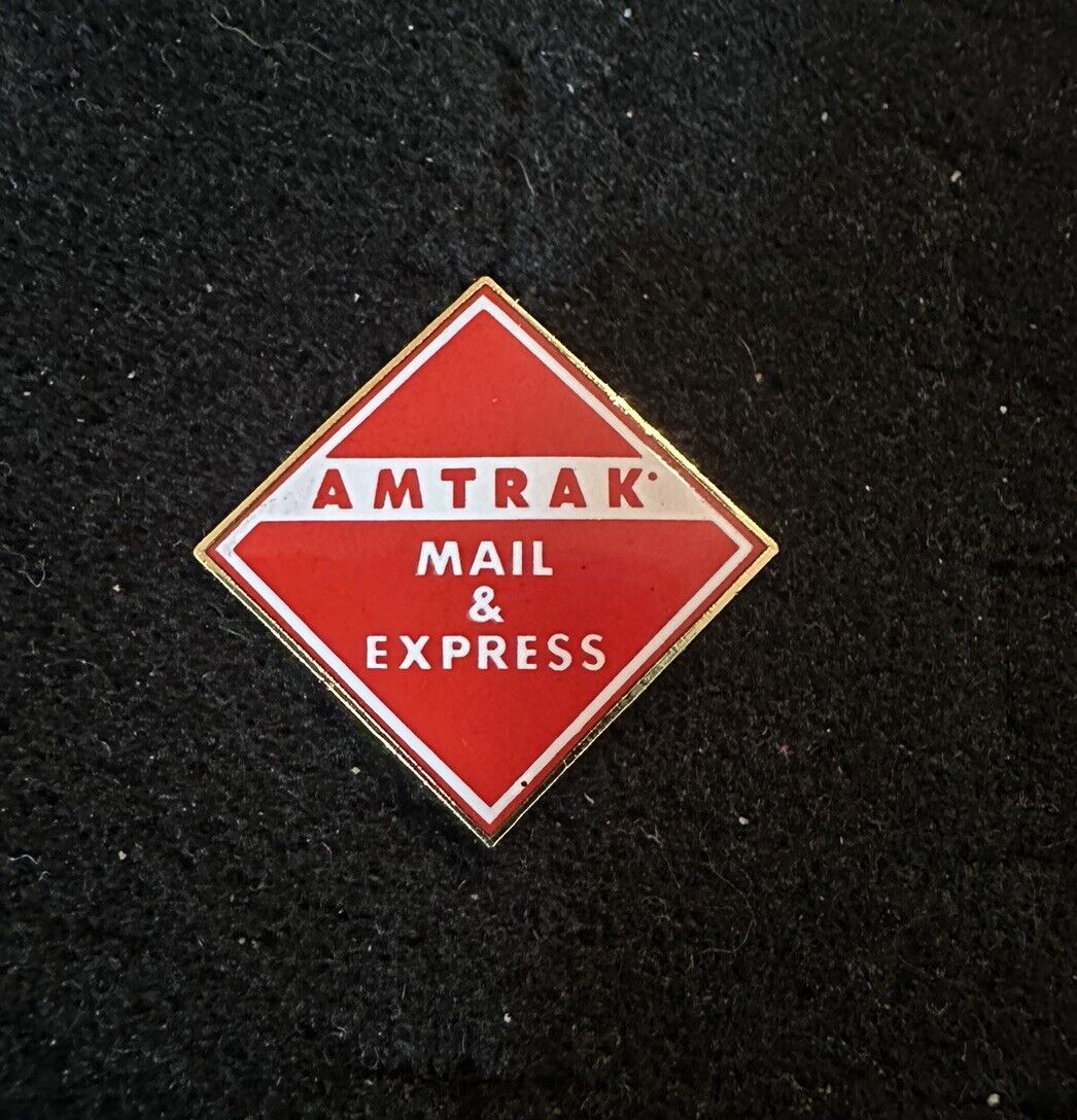 AMTRAK Mail & Express Lapel Pin Red White Railroad Train