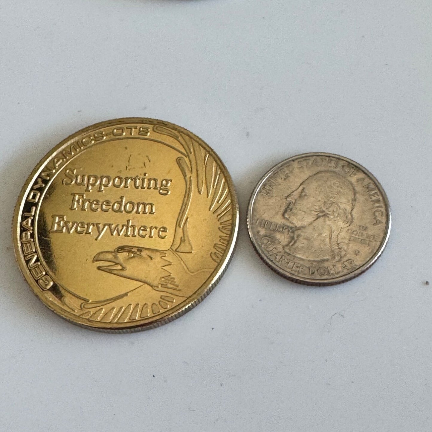 General Dynamics OTS Challenge Coin – Boots on the Ground / Supporting Freedom