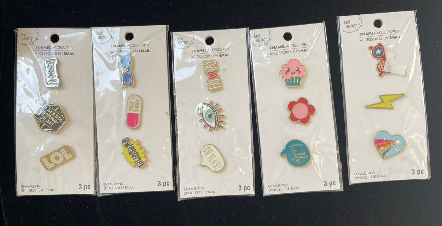 Lot of Bead Landing Enamel Accessories Enamel Pins - So Fun! 15 Different Pins