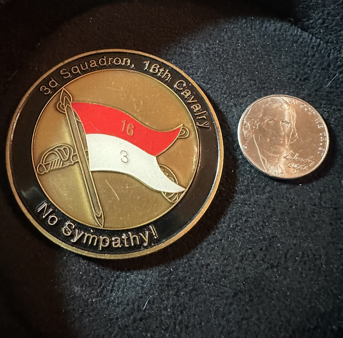 3d Squadron 16th Cavalry Challenge Coin No Sympathy! World War II Vietnam