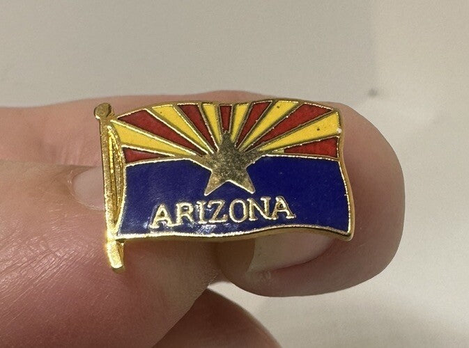 Arizona State Flag Souvenir CollectibleEnamel Lapel Hat Pin Single Clutch Back