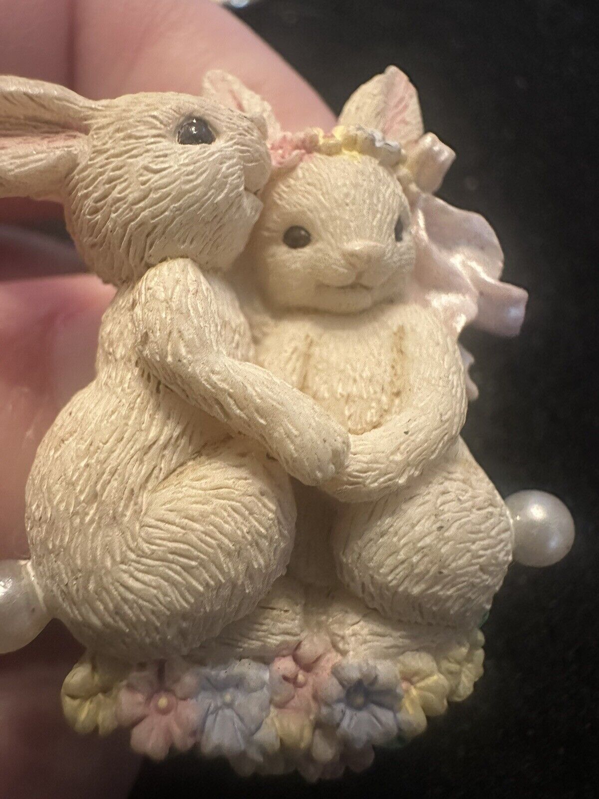 Vintage 1999 Avon Novelty Bunny Pin 2" Mr. Mrs.