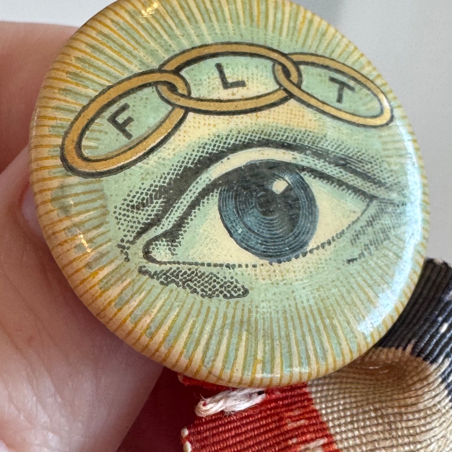 Antique 1919 IOOF FLT Grand Lodge Lapel Pin Button Johnston PA Odd Fellows