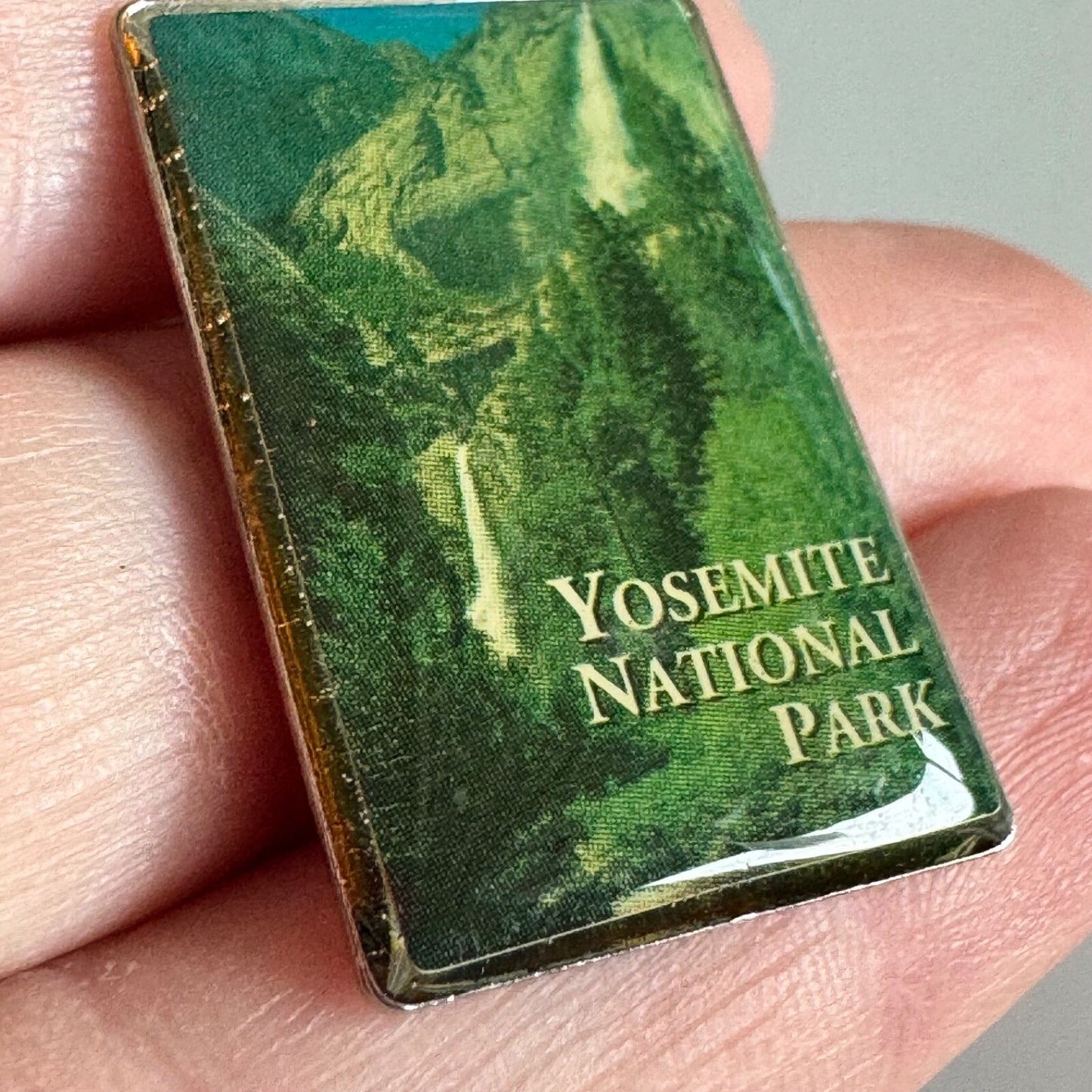 Vtg Yosemite National Park Waterfall Scenic Pin Yosemite Falls Photo Realistic