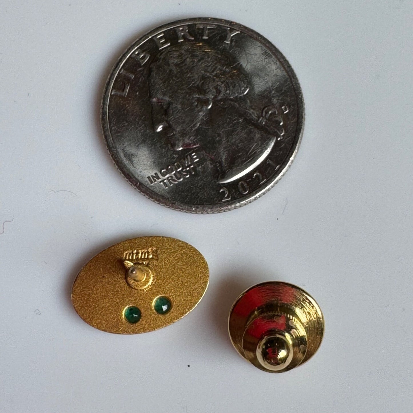 Vintage FedEx Ground Gold Tone Green Stones Lapel Pin Tie Tack