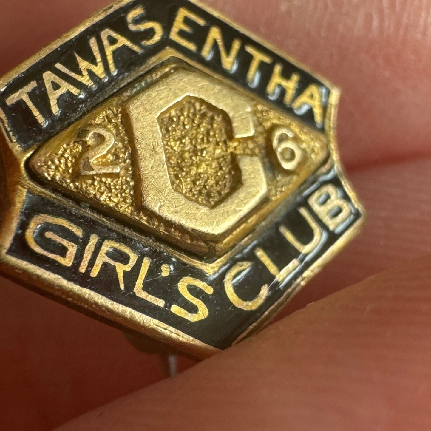 1926 Tawasentha Girls Club Lapel Pin New York Girl's