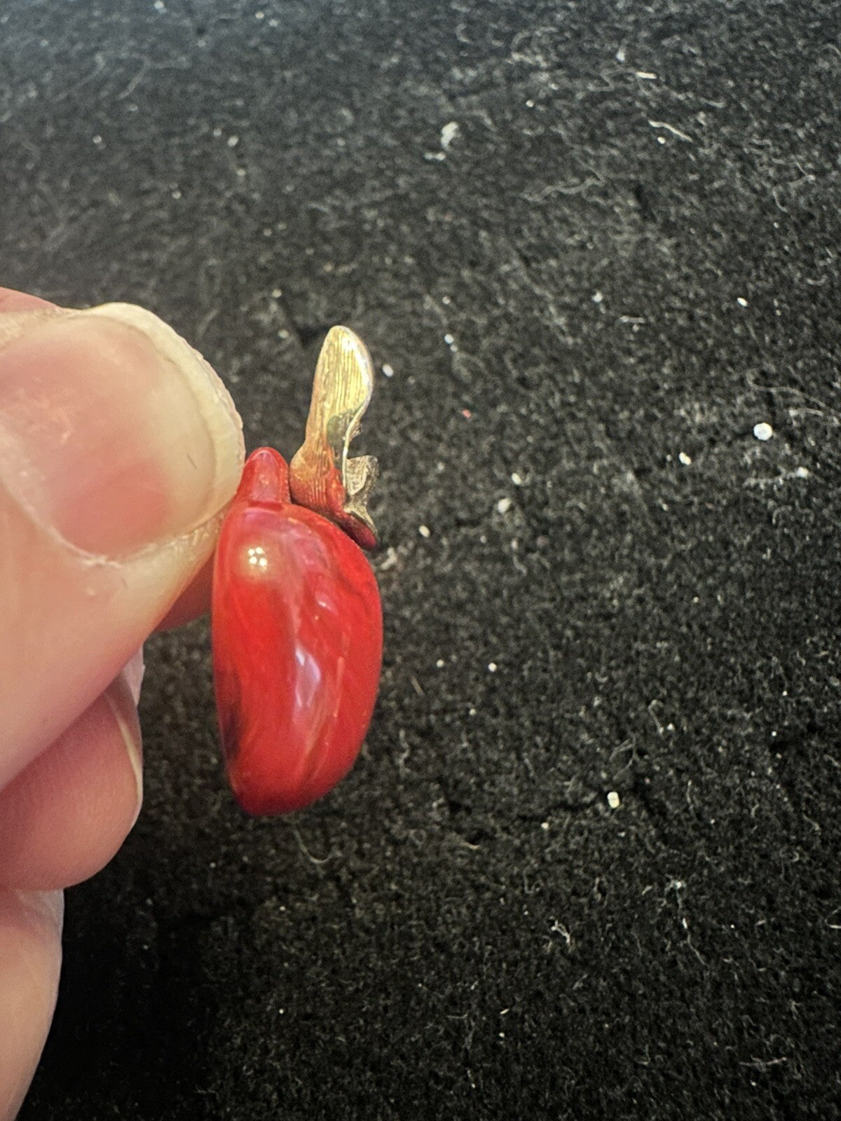 Vintage Avon Brooch Pin Small Red Gold Tone Apple 1" Costume Fashion Jewelry