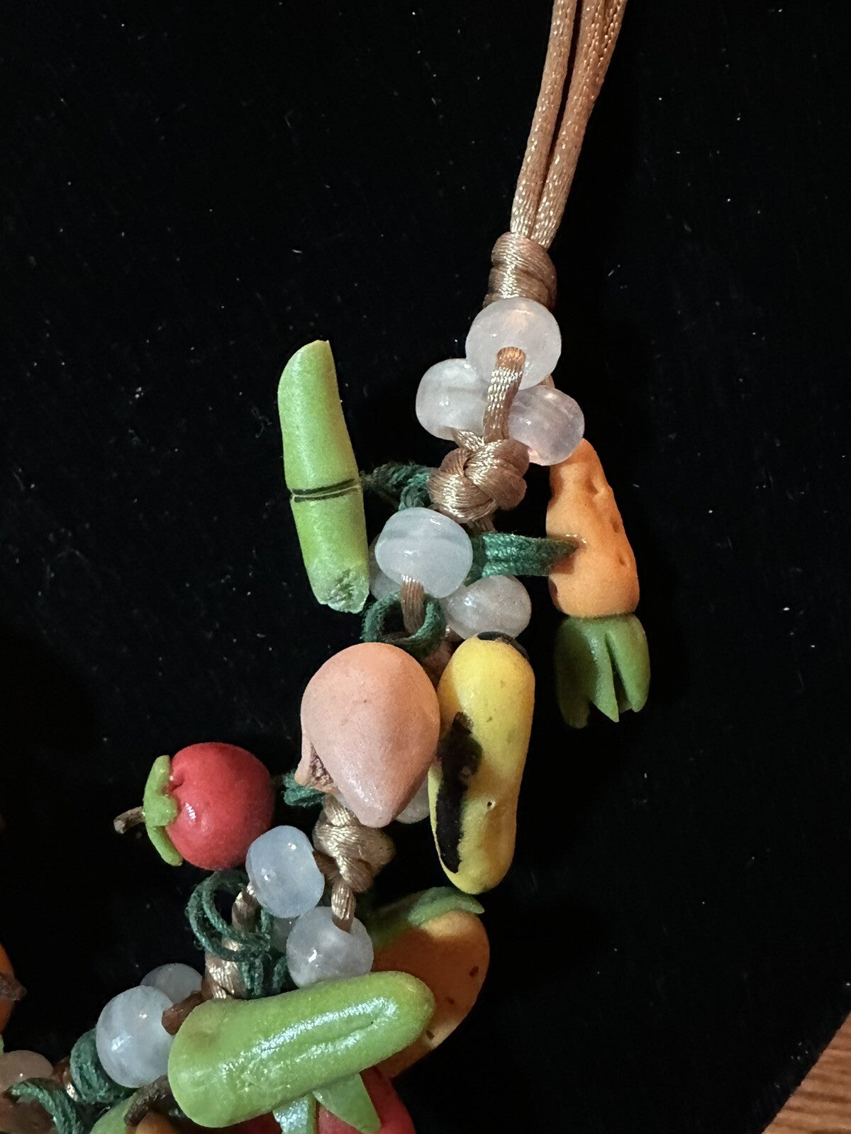 3D Handmade Polymer Clay Realistic Fruit Vegetables Veggies Bead Necklace 24”