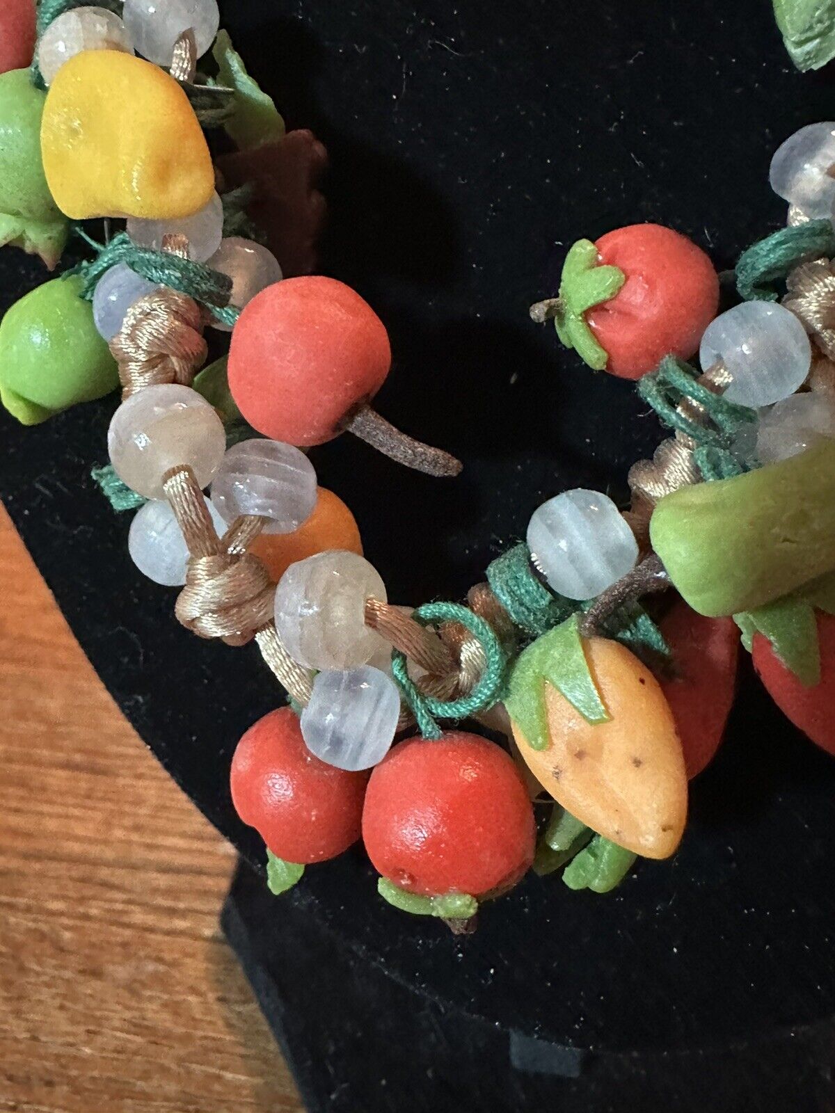 3D Handmade Polymer Clay Realistic Fruit Vegetables Veggies Bead Necklace 24”